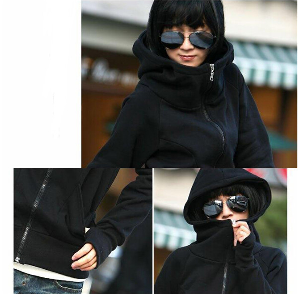 New Women Casual Loose Hooded Cotton Hoodie for Ladies (50190)