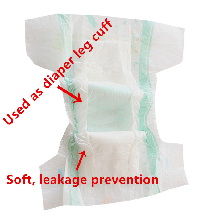 Anti-Leakage Diaper Leg Cuff SMS Nonwoven with Factory Price (AK-056)