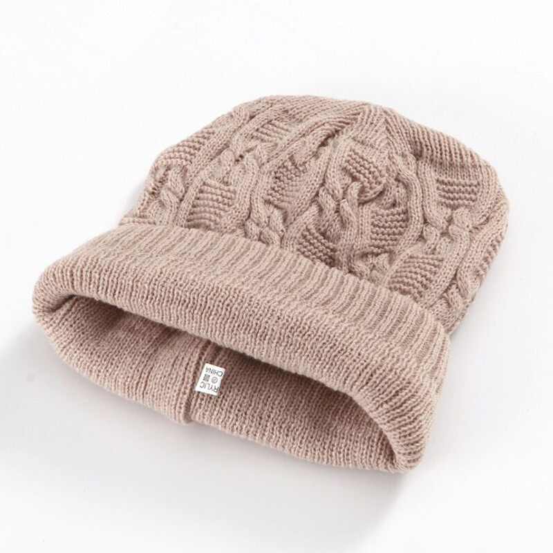 Womens Mens Unisex Knitted Cable Winter Warm Double Layer Hat Beanie (HW142)