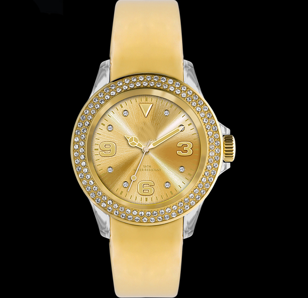 3 ATM Watch Resistant Leather Strap Lady Diamond Watch