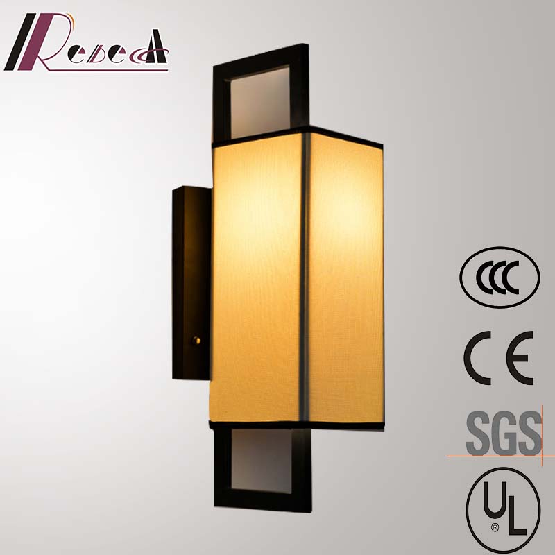 Off White Fabric Iron Bedside Wall Lamp for Hotel Project