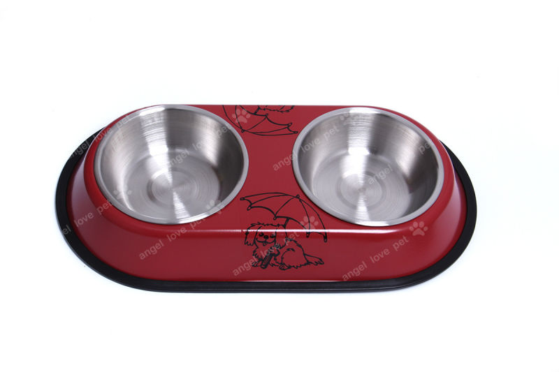 Pet Staninless Steel Double Feeding Bowl