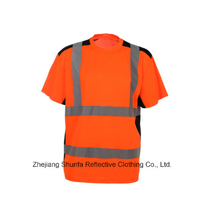 Class 2 100% Polyester Safety Reflective Polo Crew Neck with Mixture Color