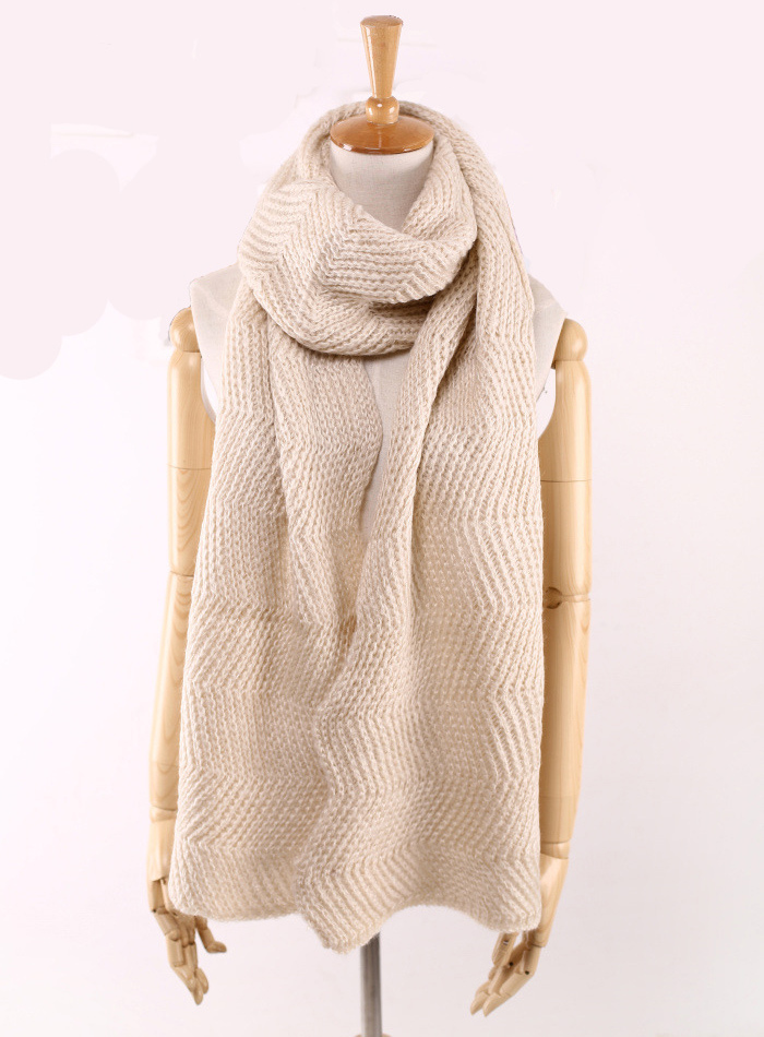 Womens Unisex Winter Warm Wave Uneven Knitting Heavy Knitted Scarf (SK160)