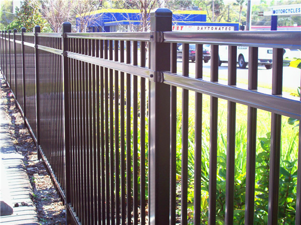 Black Color Steel Picket Fence Panel / Aluminum Fence