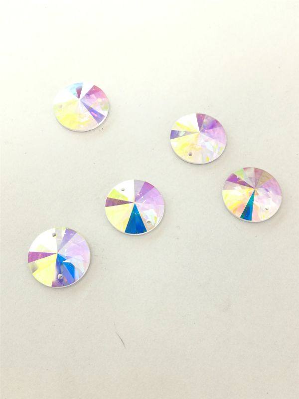 Colorful Flat Back Round Glass Beads Stones Strass