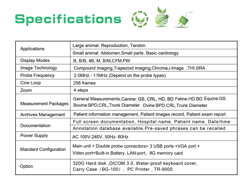 Veterinary Ultrasound Color Doppler Laptop Portable (SC-ECO5)