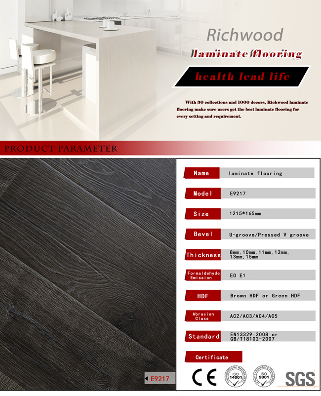 Deep Embossed-in-Register U Groove HDF Laminated Parquet Flooring