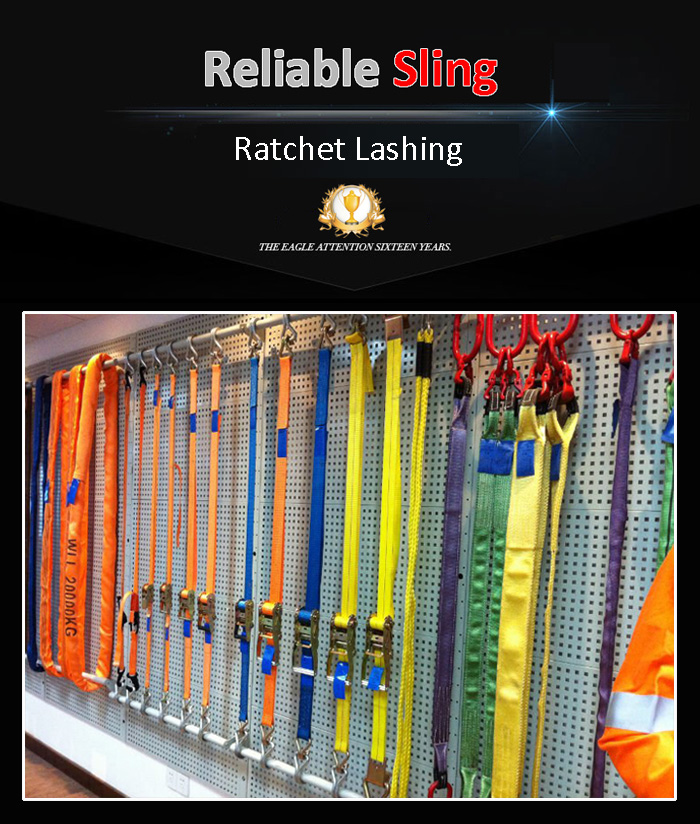 Polyester Woven Lashing Straps with Rubber Ratchet