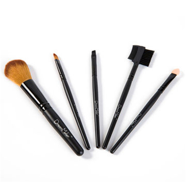 Wisdom 5 PCS Portable Cosmetic Makeup Brush Set with Case for Lady Beauty