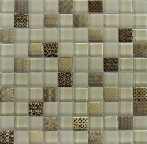 30*30mm Brown White Stone Mosaic for Wall