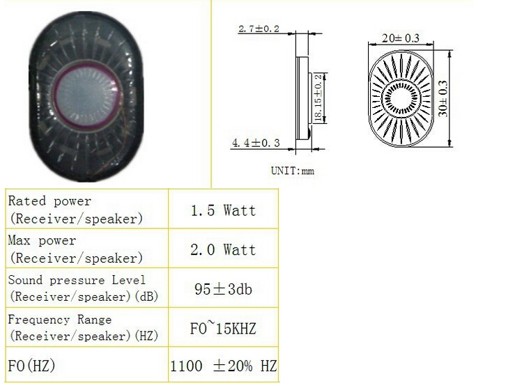 Fbmb2030 High Quality 20*30mm 8 Ohm 1.5W Waterproof Mylar Speaker (Fbele)