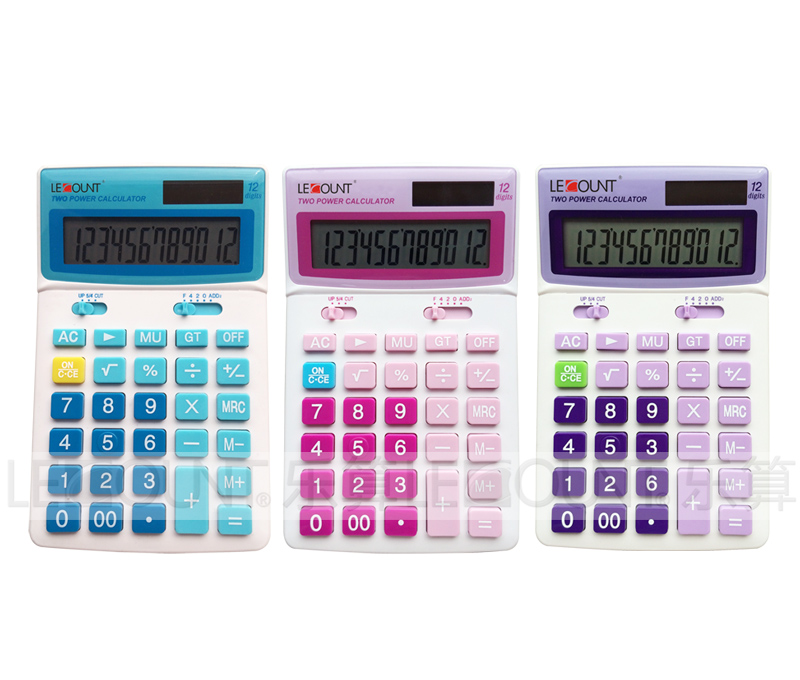 12 Digits Dual Power Desktop Calculator with Adjustable LCD Screen (LC227)