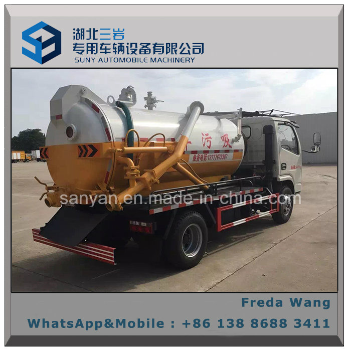 Sewer Suction Tanker Truck Dongfeng 5000 Liters Sewage Sucking Truck for Sale