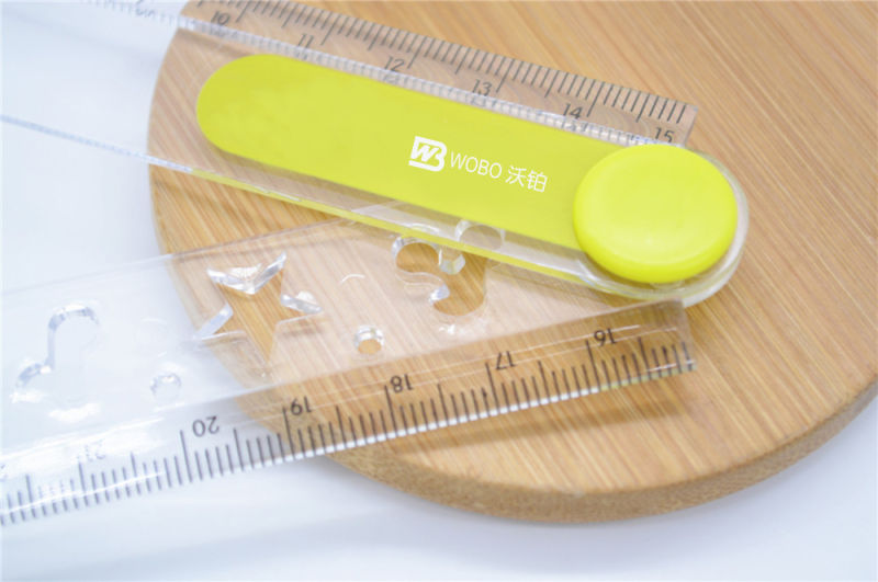 Cartoon Folding Plastic Ruler with Shape Sorter for Office Stationery