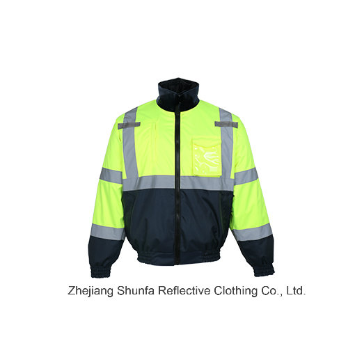 Winter High Visibility Waterproof Safety Jacket with Detachable Fleece Lining