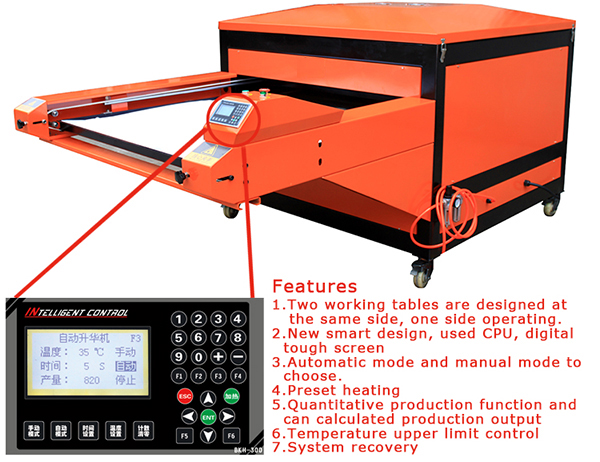 Easy Operation Pneumatic Double Stations Heat Transfer Machine