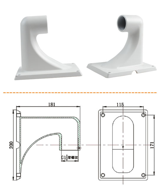 Wall-Mounted Aluminum Bracket for CCTV Camera Housing