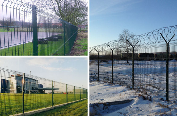 High Quality Welded Wire Mesh Fence with Trangle Bends and Square Post From Anping