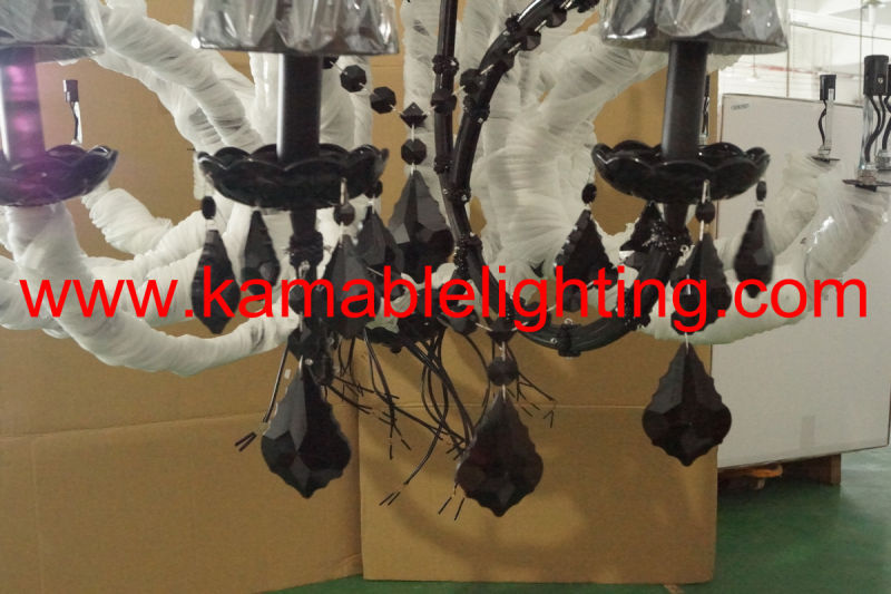 Hotel Project Black Crystal Chandelier Lighting (Kam2054)