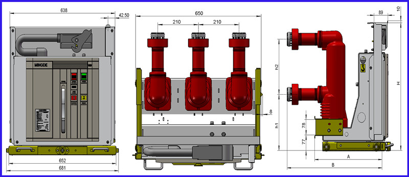 12kv-1250A Vmv New-Designed Fixed Type 3 Phase Vacuum Circuit Breaker