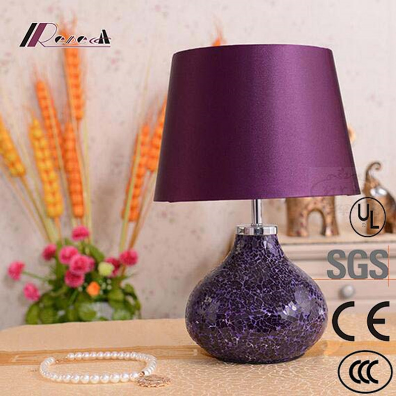 European Hotel Decorative Purple Ceramic Desk Lamp Table Lamp