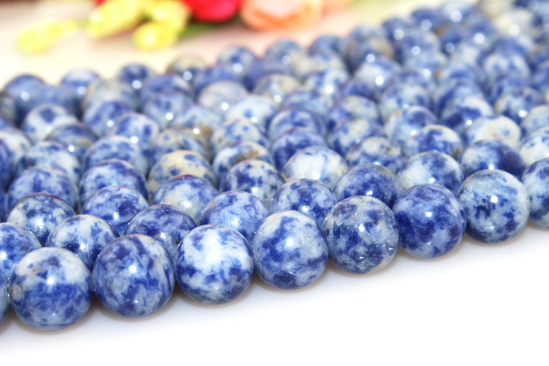 Semi Precious Natural Stone Loose Beads Round 4-12mm White and Blue Loose Gemstone for Sale