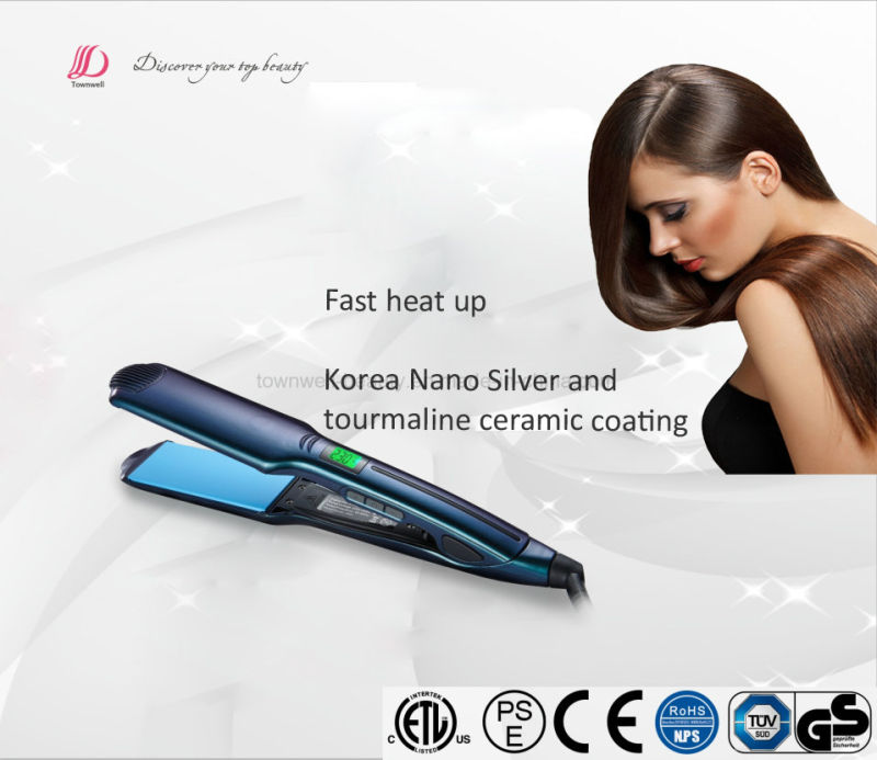 2017 New Waterproof Straightener with Floating Nano Silver and Tourmaline Ceramic Coating Plates