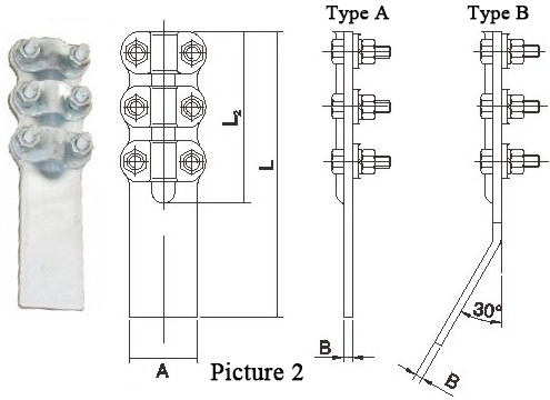 SL Type Aluminum Terminal Clamps with Bolts