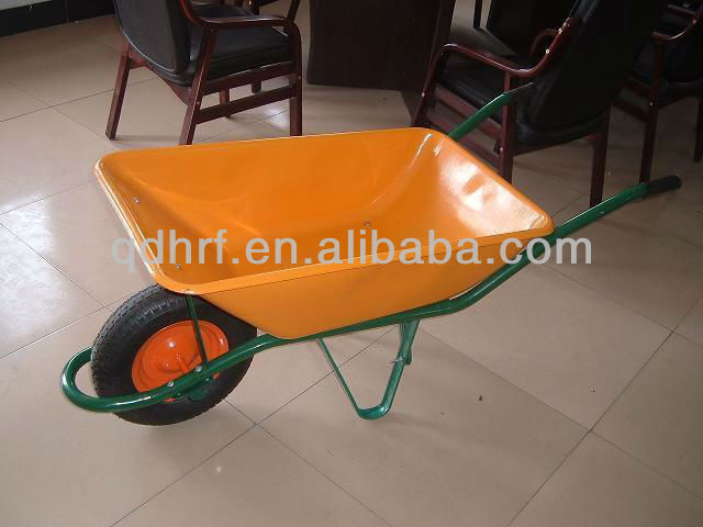 Home Usage Cheap One Rubber Wheel Yard Cart Barrows Wb6401