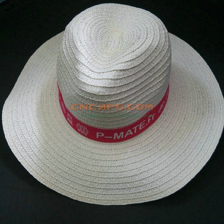 Custom Men's Braid Straw Hat with Logo Hat Band for Advertising