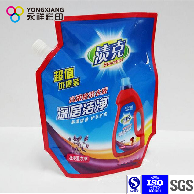 Color Customized Stand up Spout Pouch for Liquid Laundry Detergent