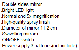 Hot Sales Round ABS Plastic Framed Magic Rotating Vanity Mirror with LED Light Double Sided Mirror