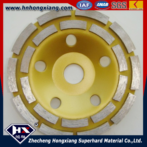 125mm Double Row Diamond Cup Grinding Wheel for Stone Polishing