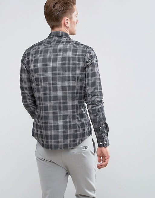 Loose Denim Check Shirt