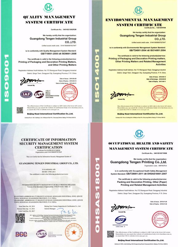 Paperboard Mailing Envelope with ISO9001 and ISO14001