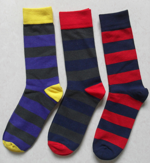 Multiple Stripes Cotton Man Trouser Socks with Custom Logo