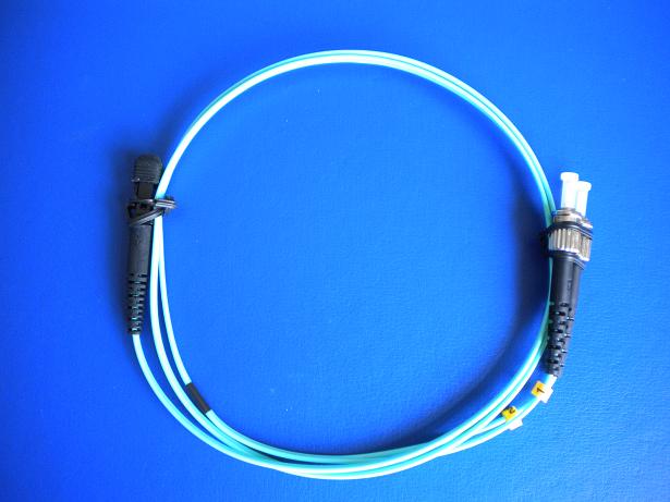 10g Om3 MTRJ-ST/PC Duplex Fiber Optic Patch Cord