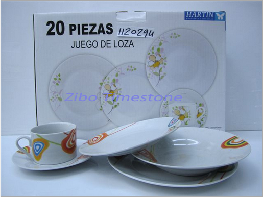 20PCS Porcelain Dinner Set with Printing-EU 17.9% Unti-Dumping Duty