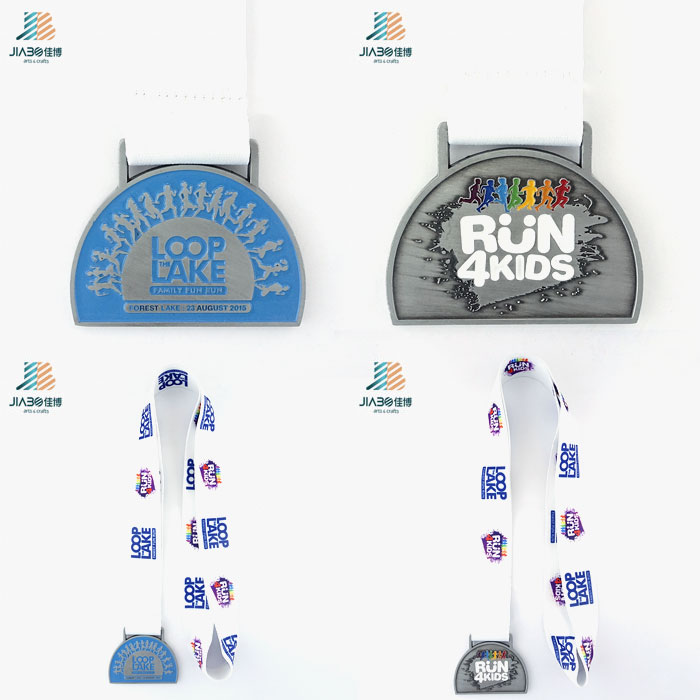 High Quality Casting Soft Enamel Custom Run Medal with Ribbon