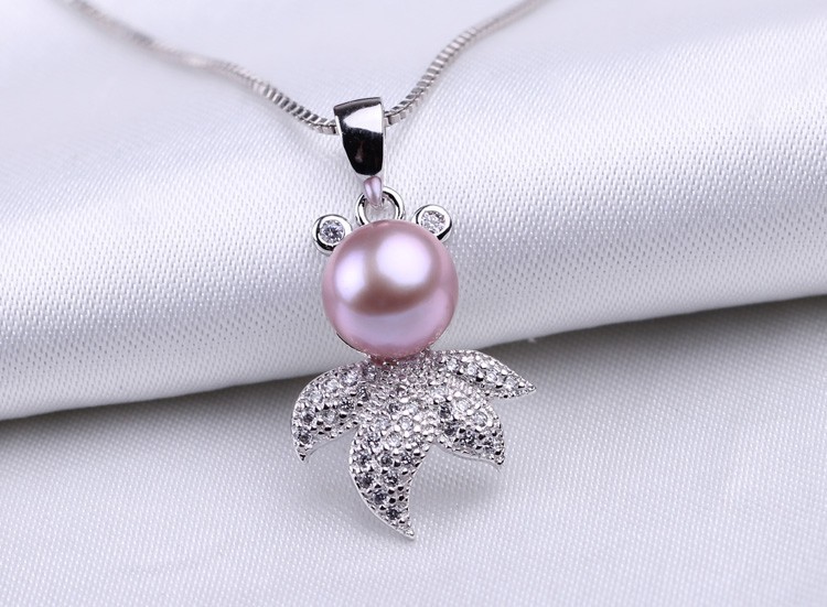 10-11mm Cute Bread Round Pearl Pendant AAA Freshwater Fashion Pearl Pendant