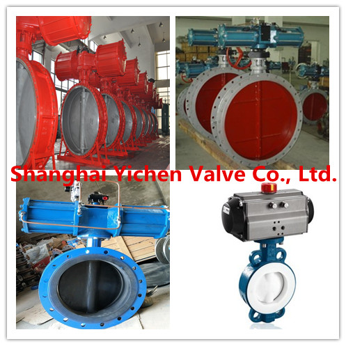 Pneumatic Flanged PFA Lined Butterfly Valve (D641F46)