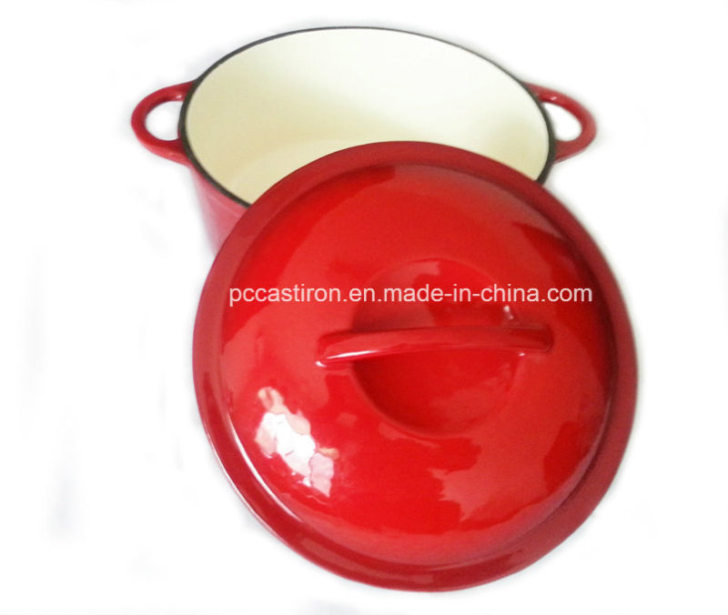 26cm Red Enamel Cast Iron Casserole Cookware with Cast Iron Cover China