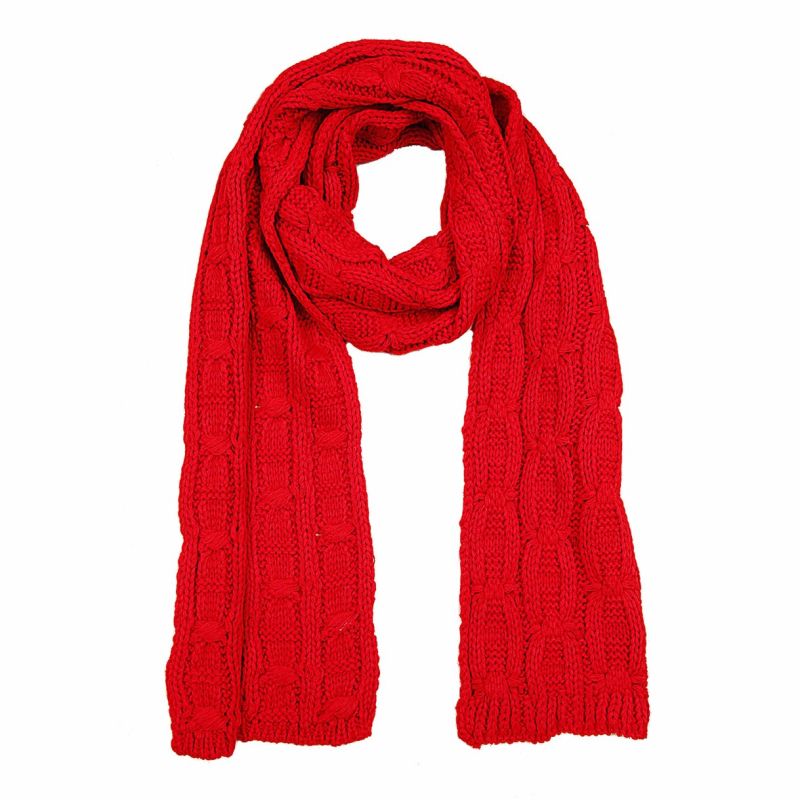 Womens Unisex Space Dye Fancy Thick Winter Cable Heavy Knitted Scarf (SK159)