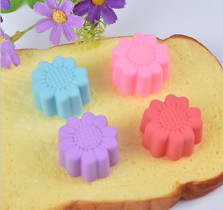 Sunflower Shape Horse Fern Cup Silicone Cake Mold