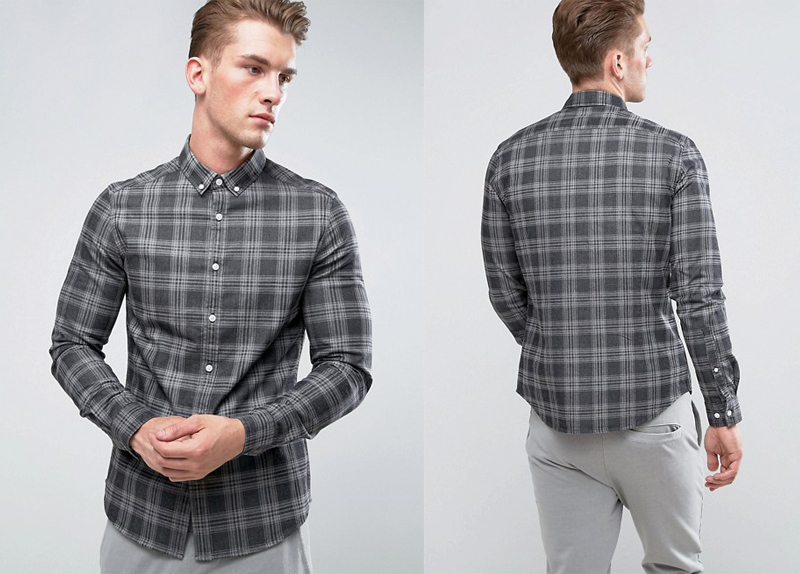 Loose Denim Check Shirt