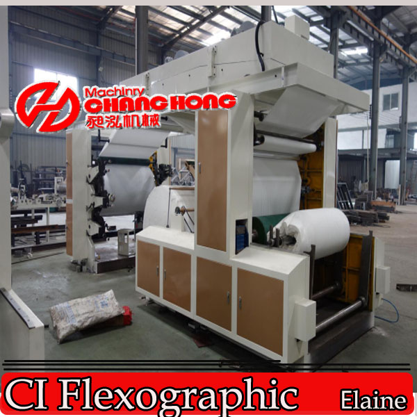 2 Color Napkin Paper Flexo Printing Machine Surface Rewinder