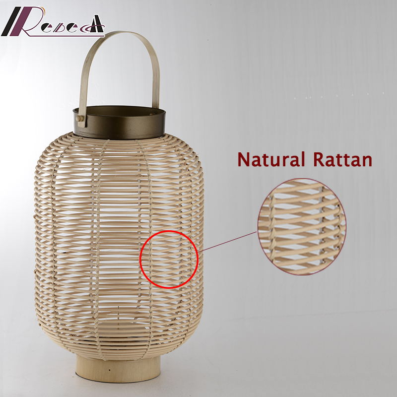 Chinese Hotel Decorative Natural Rattan Hanging Pendant Lamp