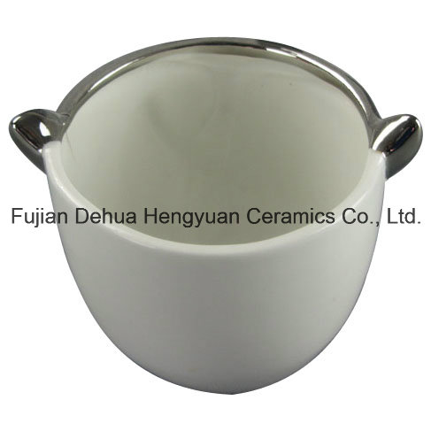 Electroplating Fox Shape Ceramic Flower Pot for Home Furnishings