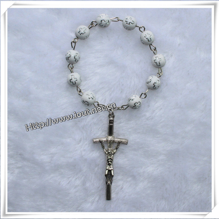 Glass Beads Decade Rosary with Cross, Glass Decade Rosary (IO-ce083)